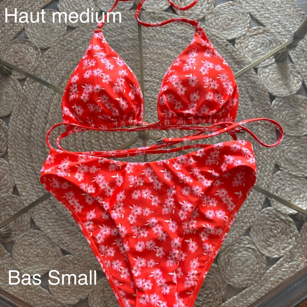 Floral Red Bikini Set
